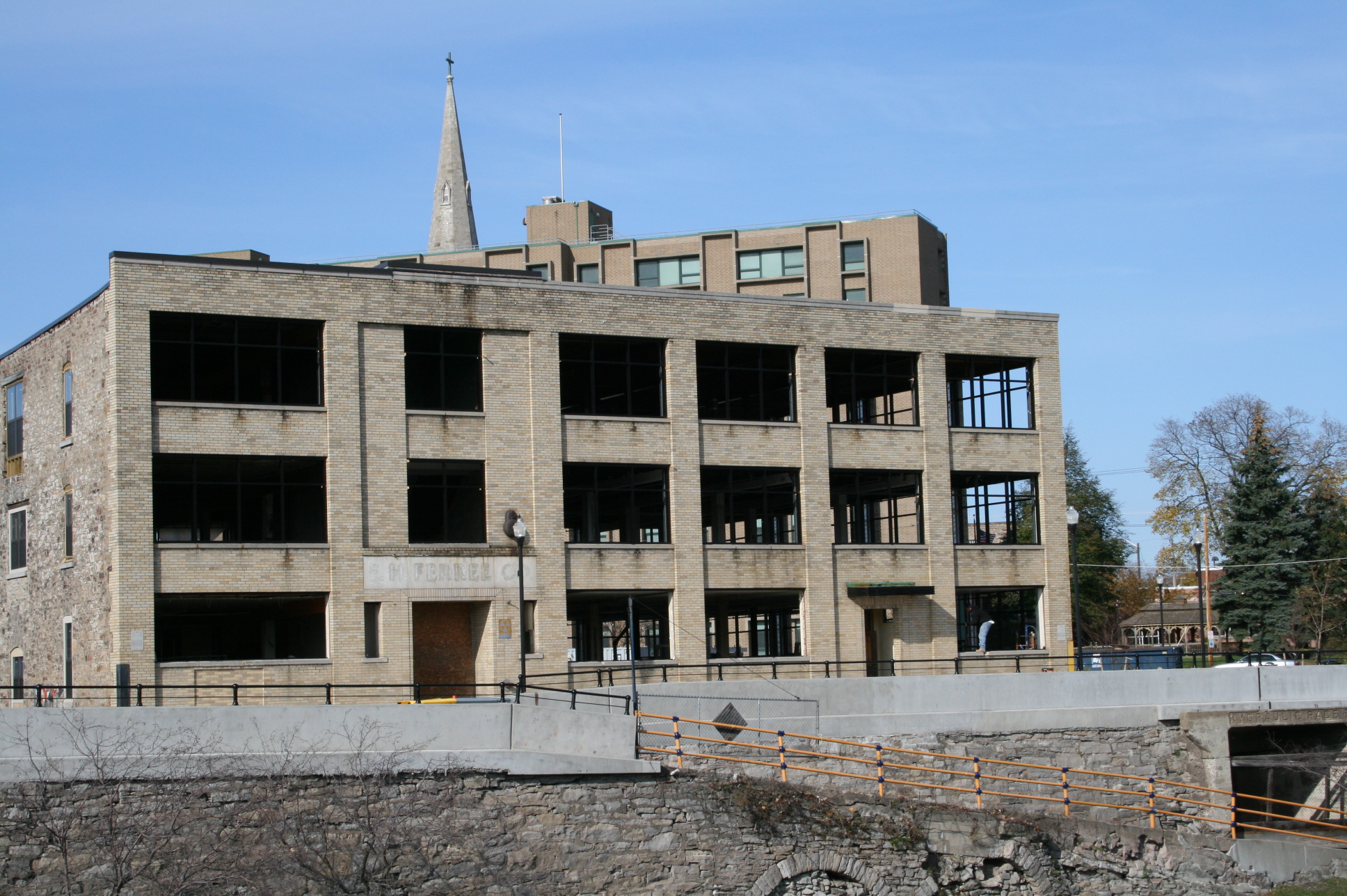 Erie Canal Locks and Downtown Lockport NY